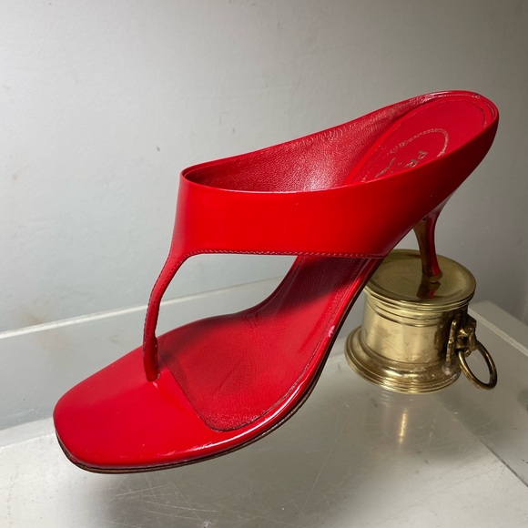 PRADA Patent leather slides red sz 36 made in italy - Picture 5 of 16